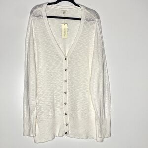 New Sonoma V-Neck Knit Button Front Cardigan Women's Size 2X